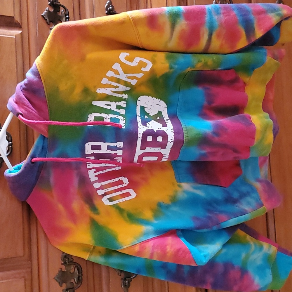Obx tie dye distressed sweatshirt